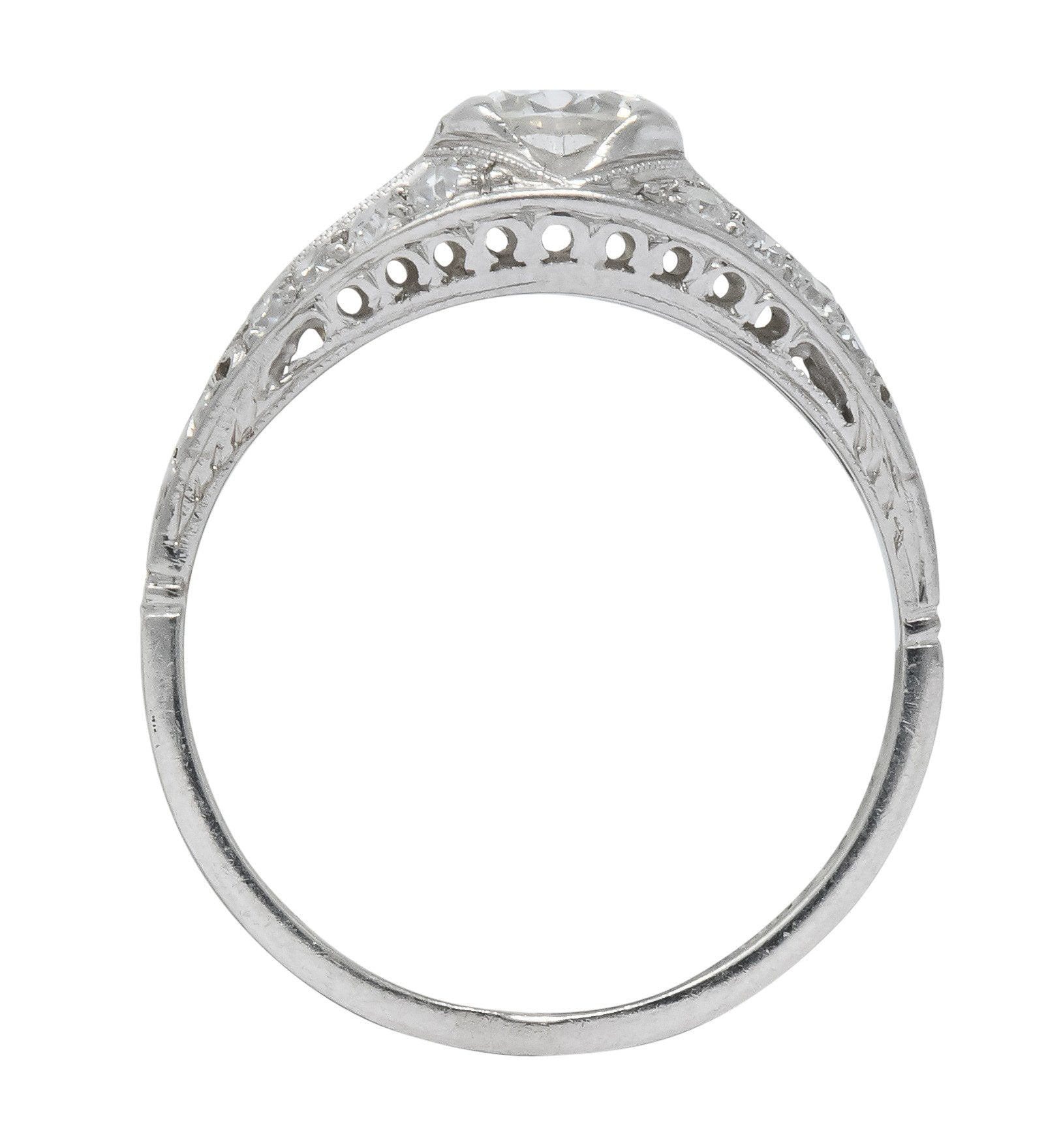 Edwardian 0.95 CTW Diamond Platinum Engagement Ring - Wilson's Estate Jewelry