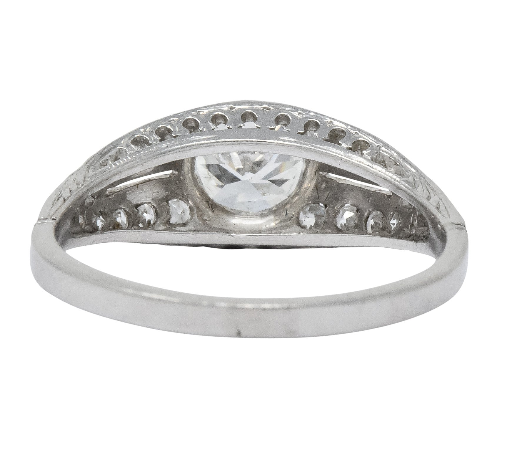 Edwardian 0.95 CTW Diamond Platinum Engagement Ring - Wilson's Estate Jewelry