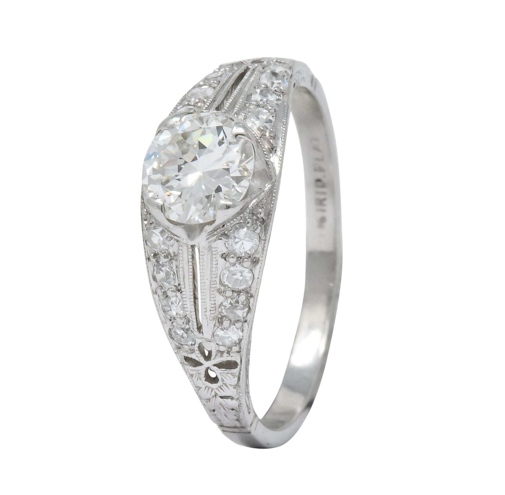 Edwardian 0.95 CTW Diamond Platinum Engagement Ring - Wilson's Estate Jewelry