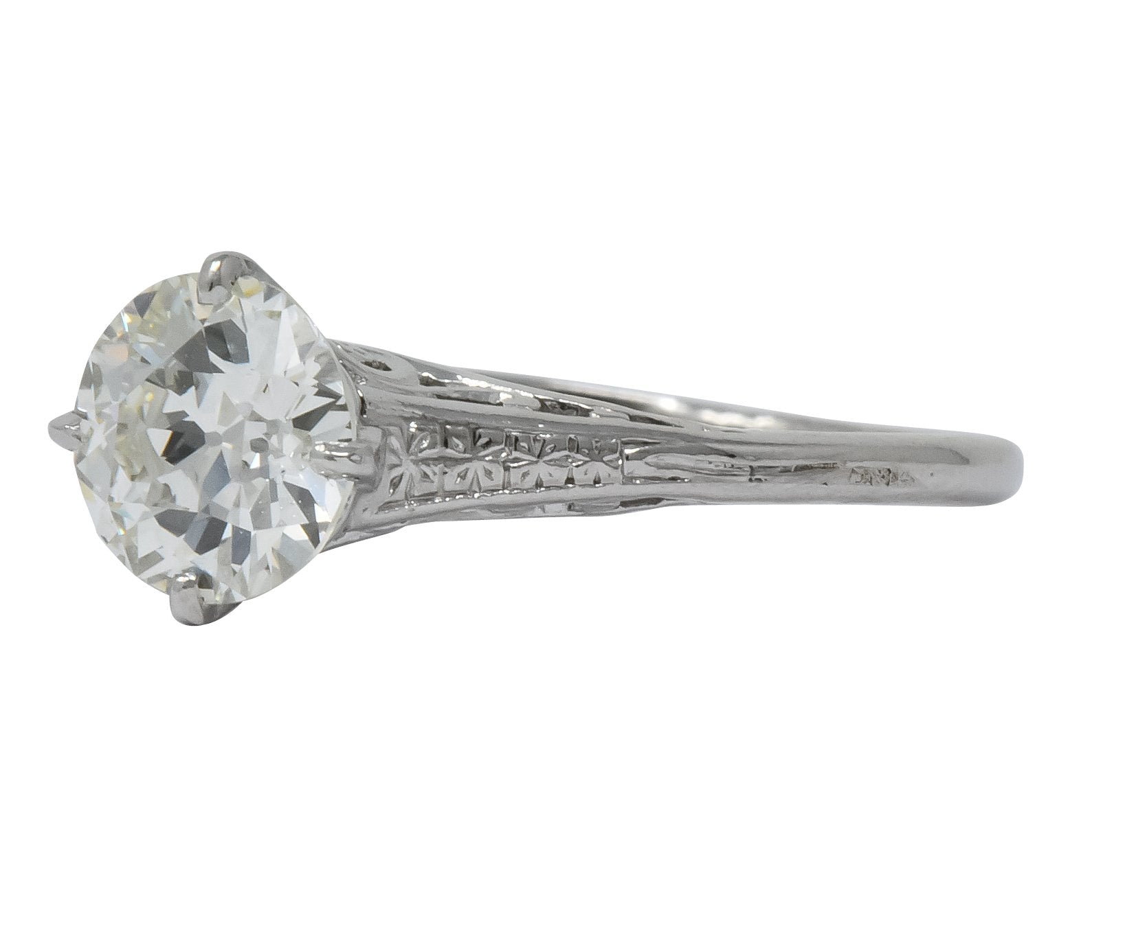 Edwardian 1.23 CTW Diamond Platinum Solitaire Engagement Ring GIA - Wilson's Estate Jewelry