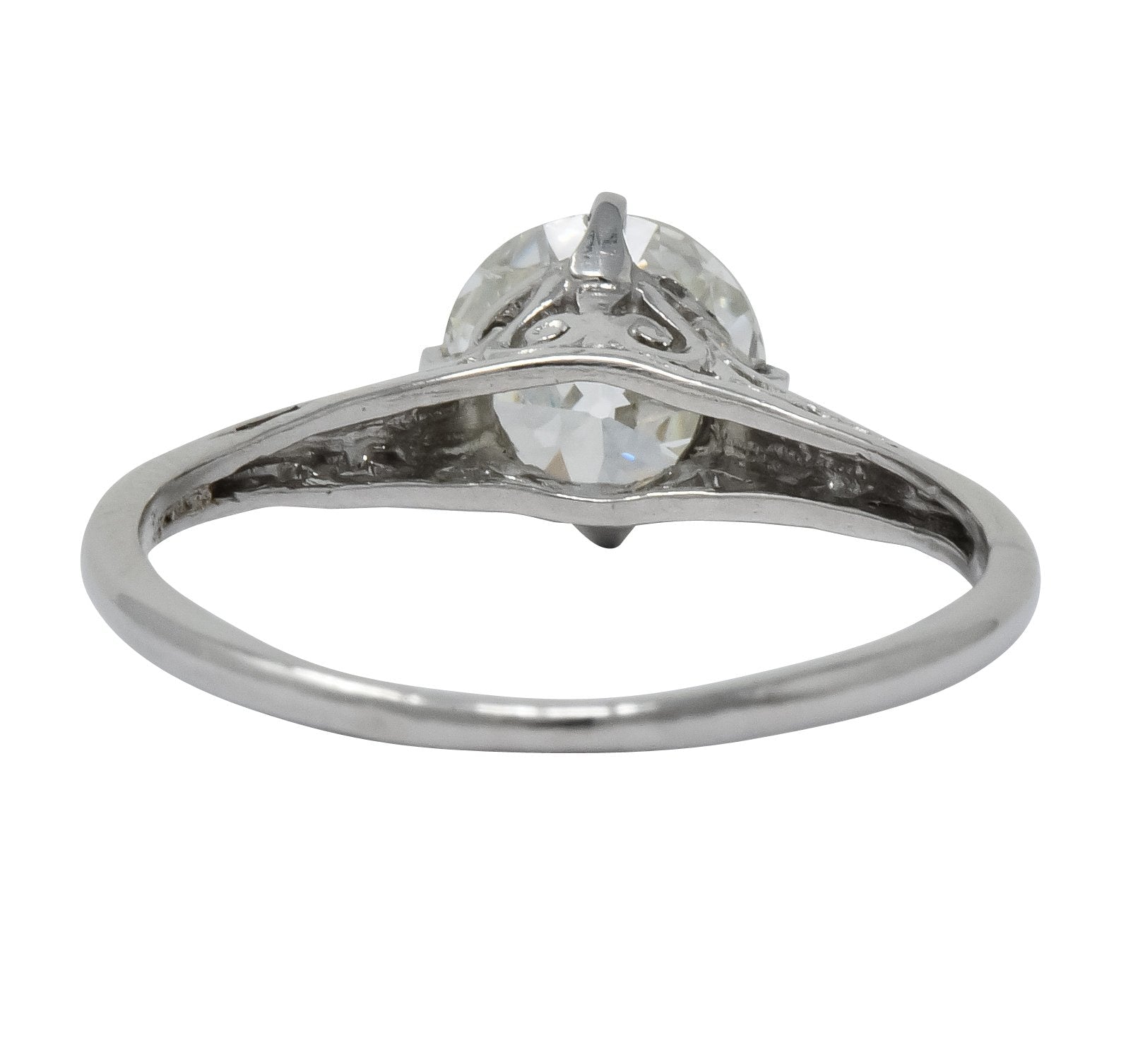 Edwardian 1.23 CTW Diamond Platinum Solitaire Engagement Ring GIA - Wilson's Estate Jewelry