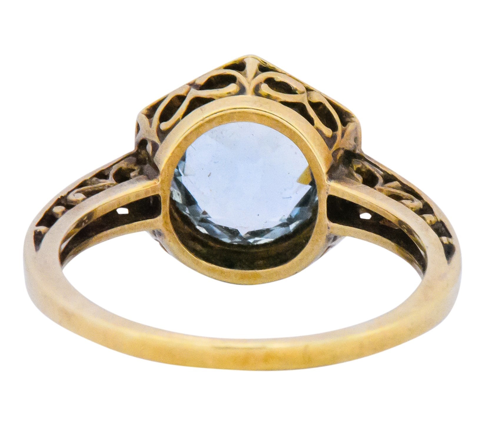 Edwardian 2.50 CTW Aquamarine 14 Karat Gold Ring Wilson's Estate Jewelry