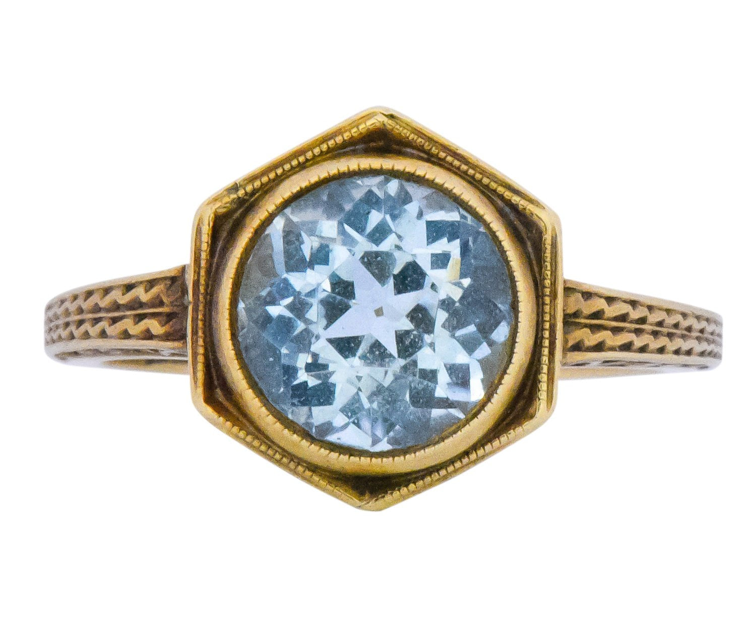 Edwardian 2.50 CTW Aquamarine 14 Karat Gold Ring Wilson's Estate Jewelry