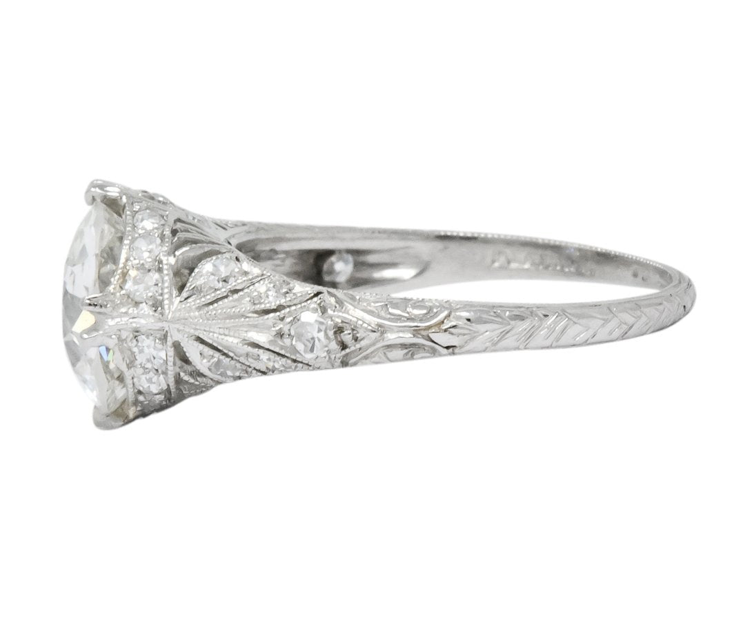 Edwardian 2.89 CTW Old European Cut Diamond Platinum Engagement Ring GIA - Wilson's Estate Jewelry