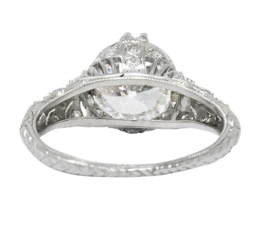 Edwardian 2.89 CTW Old European Cut Diamond Platinum Engagement Ring GIA - Wilson's Estate Jewelry