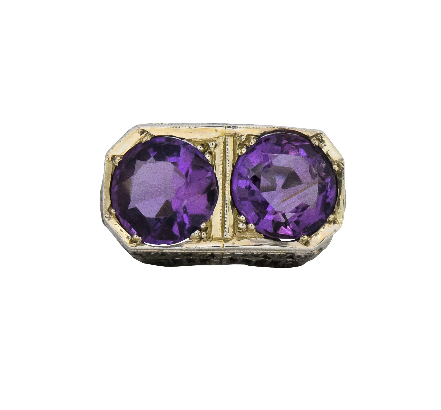 Edwardian 4.80 CTW Amethyst 14 Karat White Gold Ring Wilson's Estate Jewelry