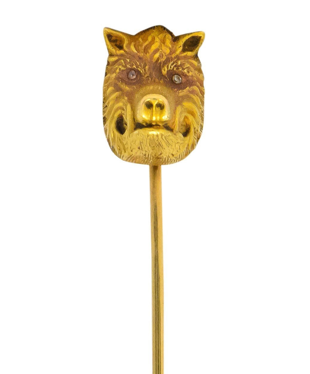 Edwardian Diamond 14 Karat Yellow Gold Boar Stickpin - Wilson's Estate Jewelry