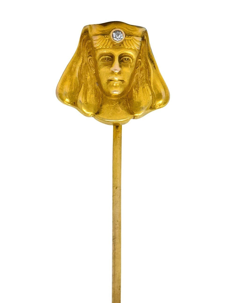Egyptian Revival Diamond 14 Karat Gold Pharaoh Stickpin | Wilson's ...