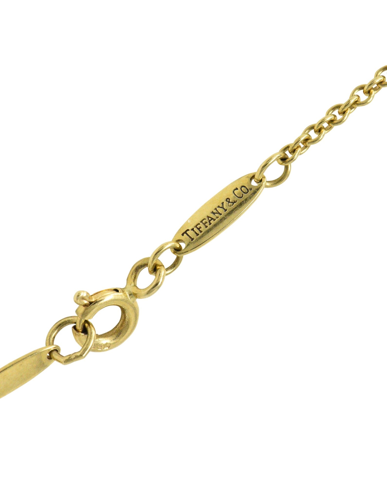 Elsa Peretti Tiffany & Co. 18 Karat Gold Infinity Cross Pendant Necklace Wilson's Estate Jewelry