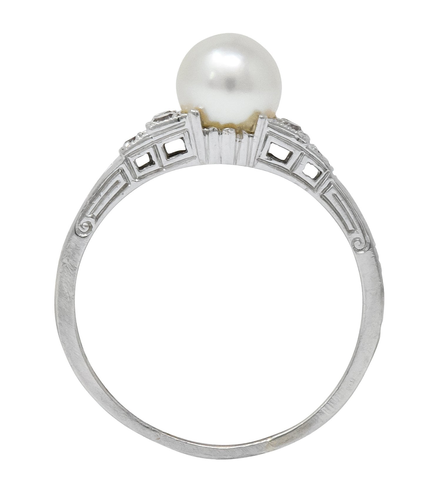 Exquisite Art Deco Natural Pearl Diamond Platinum Fashion Ring - Wilson's Estate Jewelry