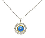 French Belle Epoque Edwardian Diamond Pearl Enamel Platinum-Topped 18 Karat Gold Locket Pendant Necklace - Wilson's Estate Jewelry