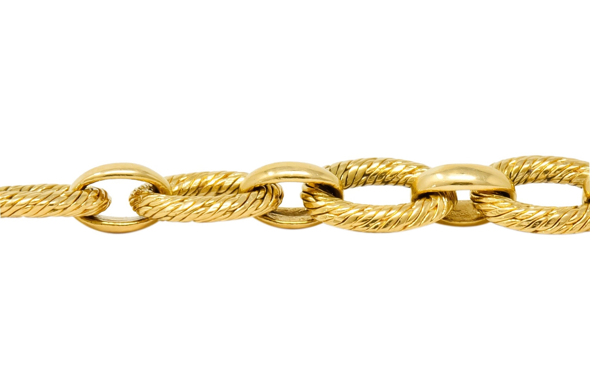 French Tiffany & Co. 18 Karat Yellow Gold Textured Link Bracelet - Wilson's Estate Jewelry