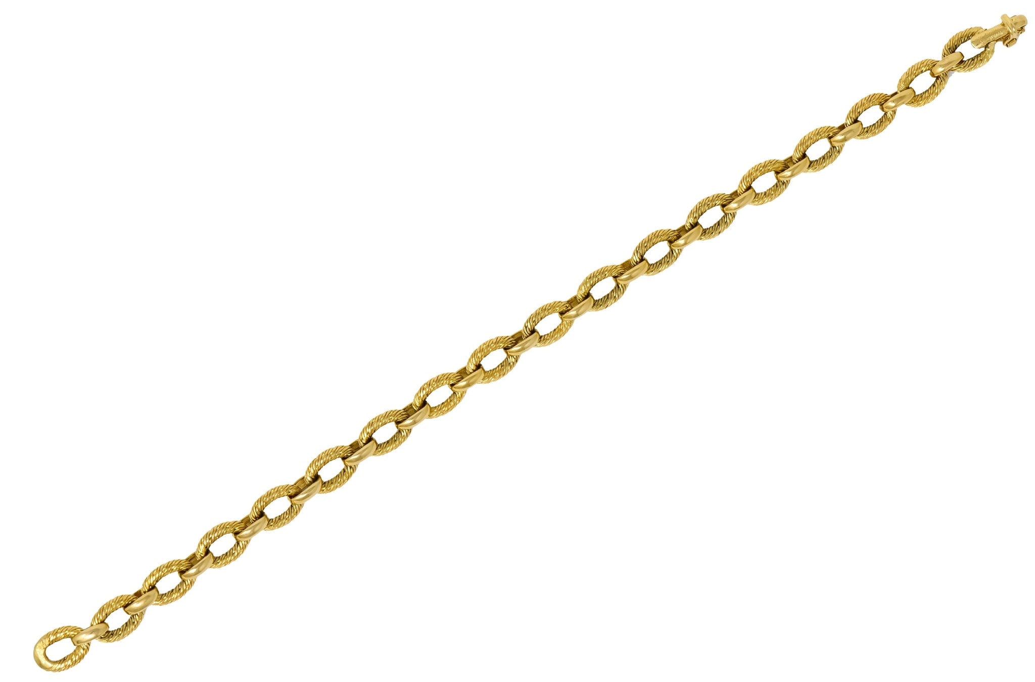 French Tiffany & Co. 18 Karat Yellow Gold Textured Link Bracelet - Wilson's Estate Jewelry