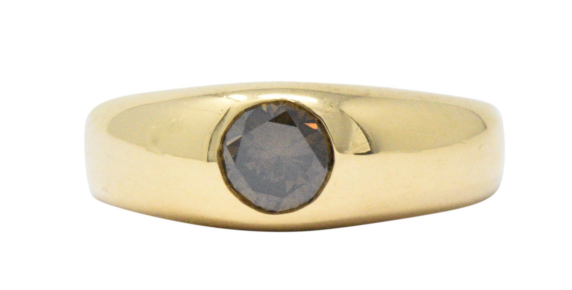 Handsome .65 CTS Brown Diamond & 18K Gold Unisex Ring Wilson's Estate Jewelry