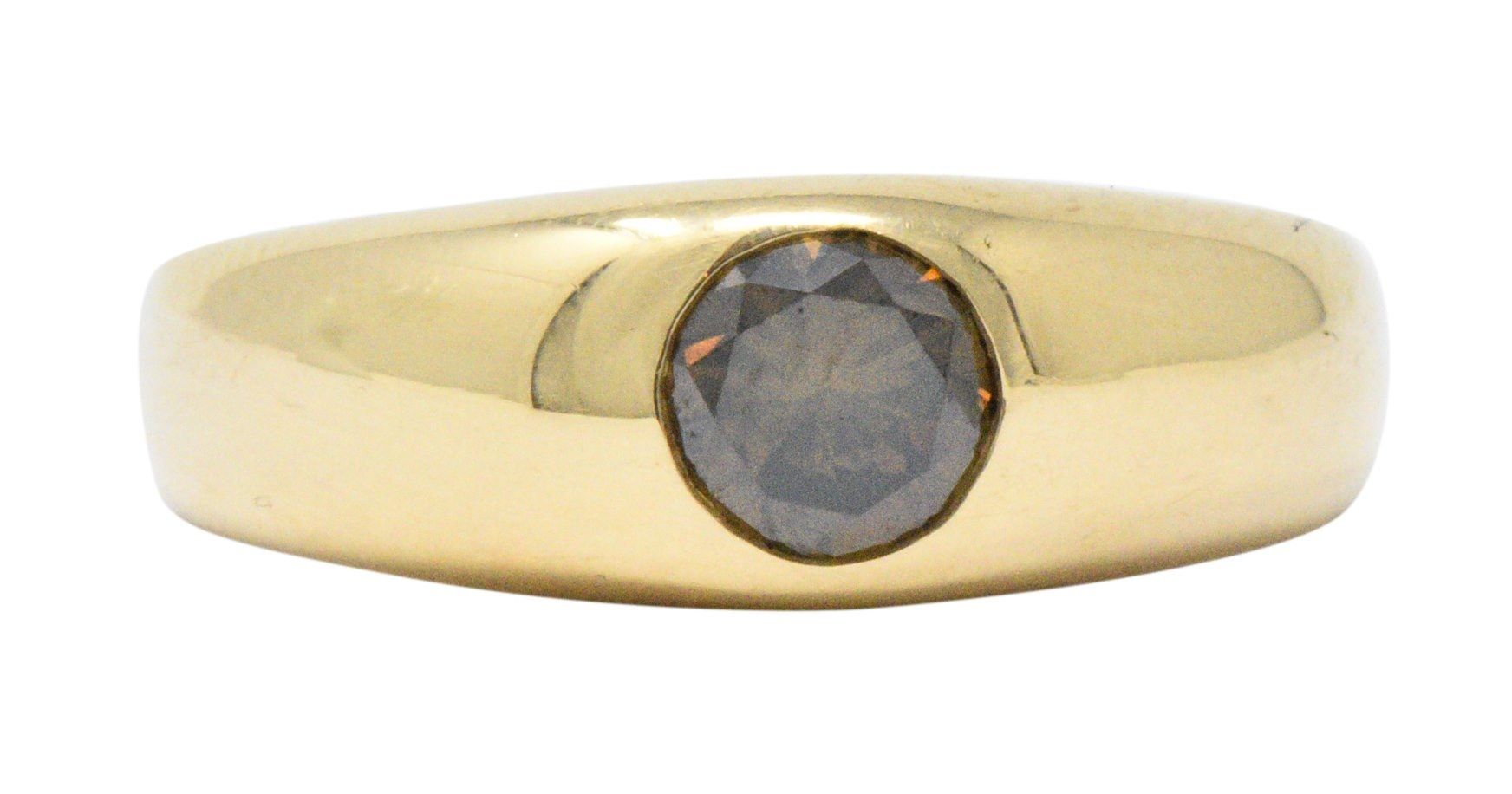 Handsome .65 CTS Brown Diamond & 18K Gold Unisex Ring Wilson's Estate Jewelry