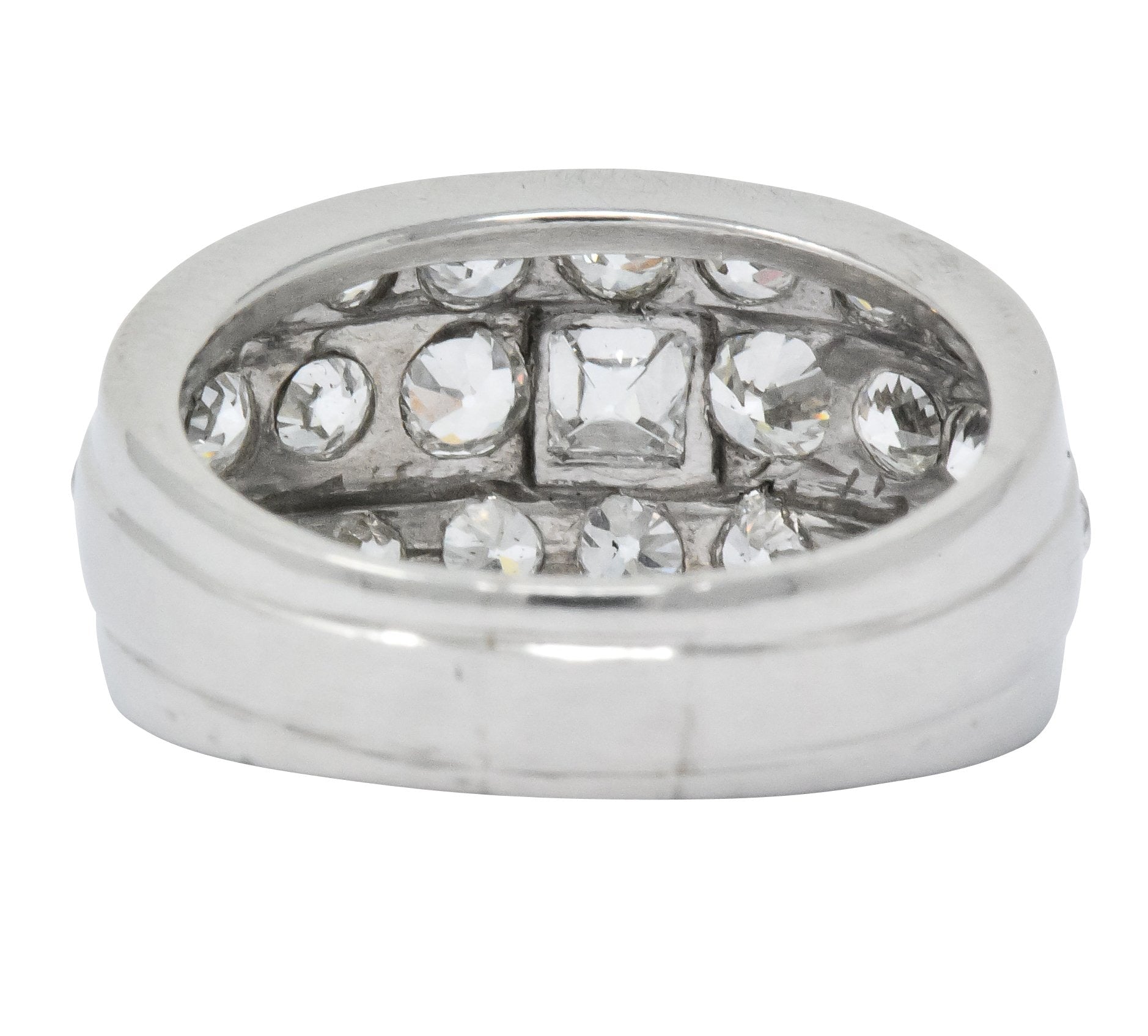 Impressive Art Deco 2.90 CTW Diamond Platinum Band Ring Wilson's Antique & Estate Jewelry