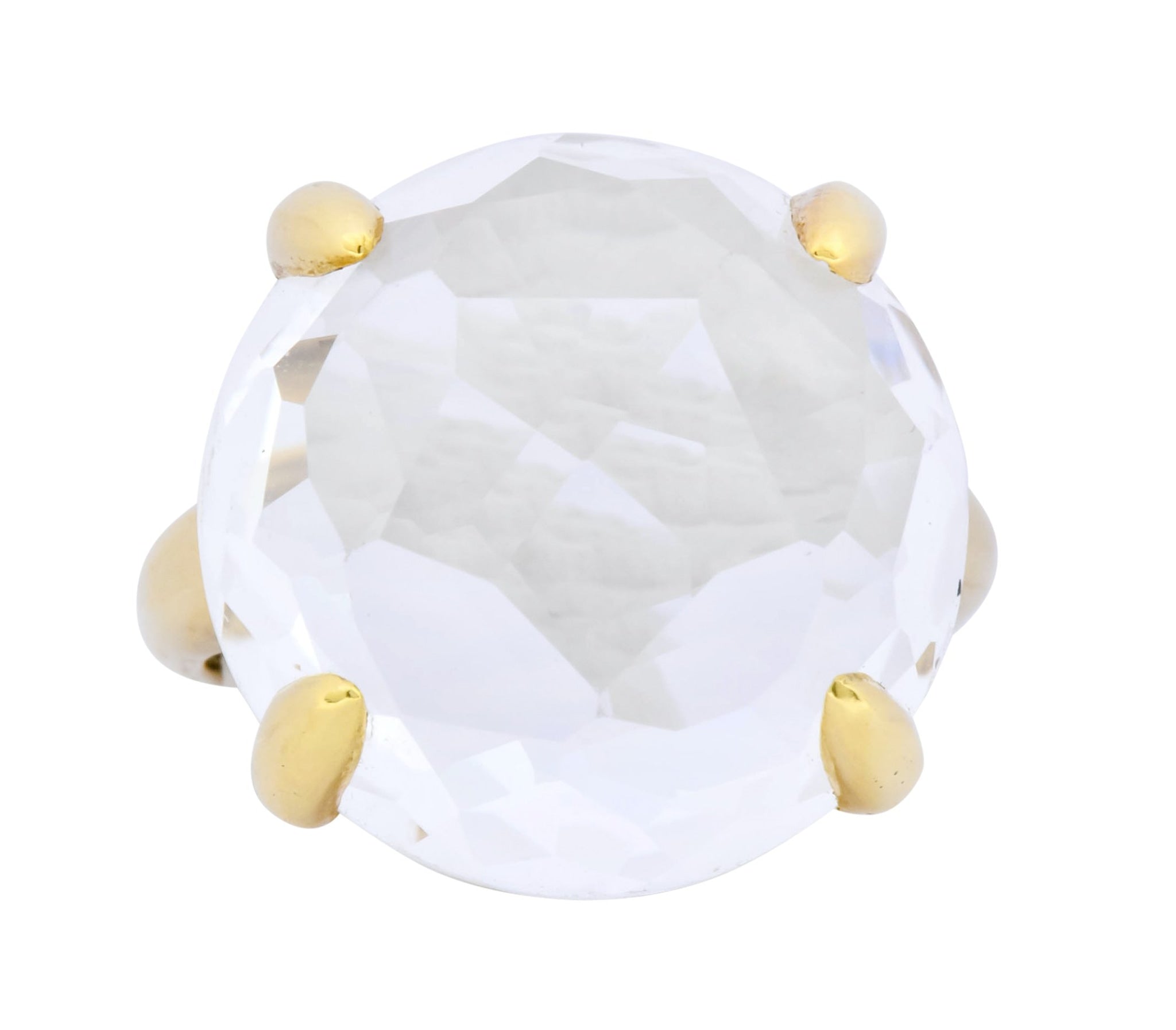 Ippolita Faceted Rock Crystal 18 Karat Gold Cocktail Ring - Wilson's Estate Jewelry