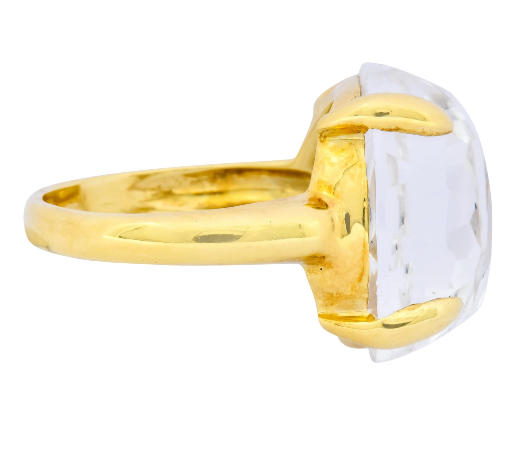 Ippolita Faceted Rock Crystal 18 Karat Gold Cocktail Ring - Wilson's Estate Jewelry