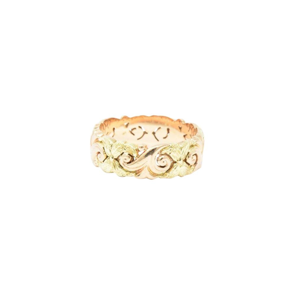 JABEL 14K Yellow & Rose Gold Eternity Wedding Band Stackable Ring Wilson's Estate Jewelry