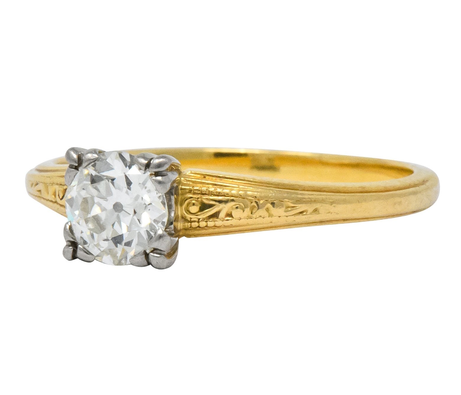 Jabel 1920's 0.90 CTW Diamond 18 Karat Gold Engagement Ring - Wilson's Estate Jewelry