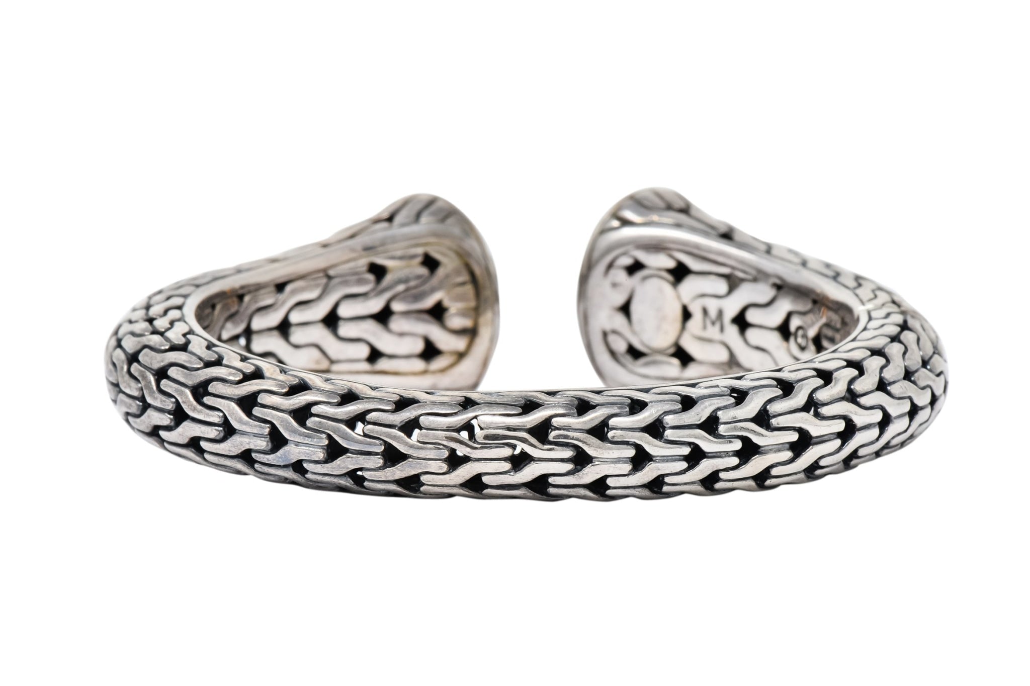 John Hardy Sterling Silver 22 Karat Gold Classic Chain Cuff Bracelet - Wilson's Estate Jewelry