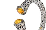 John Hardy Sterling Silver 22 Karat Gold Classic Chain Cuff Bracelet - Wilson's Estate Jewelry