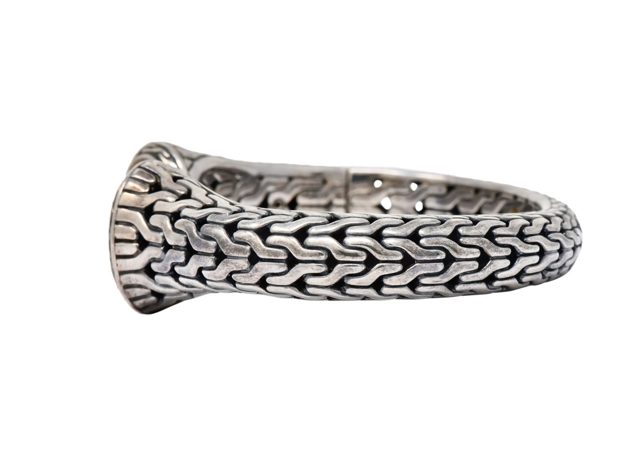 John Hardy Sterling Silver 22 Karat Gold Classic Chain Cuff Bracelet - Wilson's Estate Jewelry