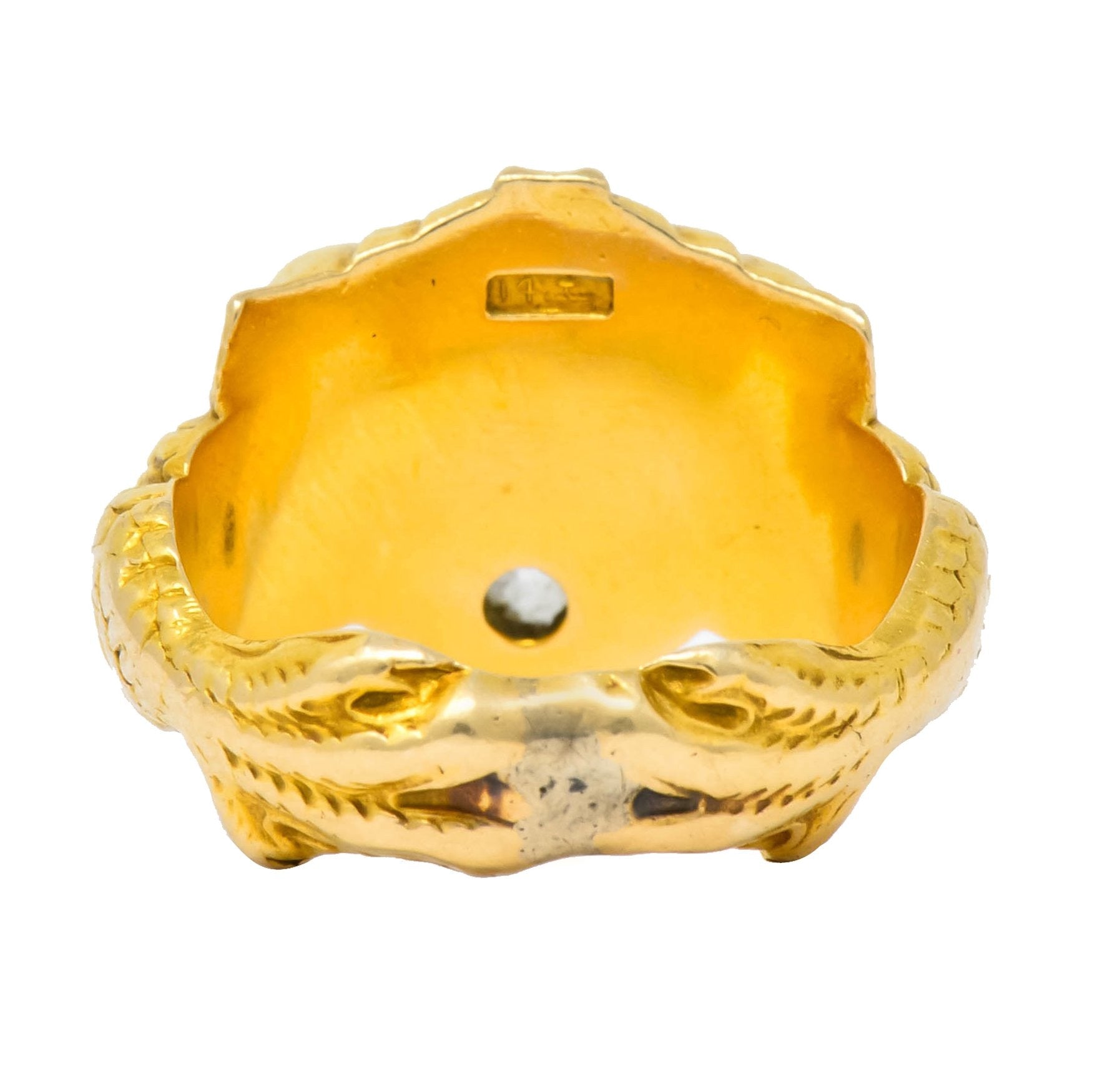 Larter & Sons Art Nouveau Diamond 14 Karat Gold Sea Creature Ring Circa 1890 - Wilson's Estate Jewelry