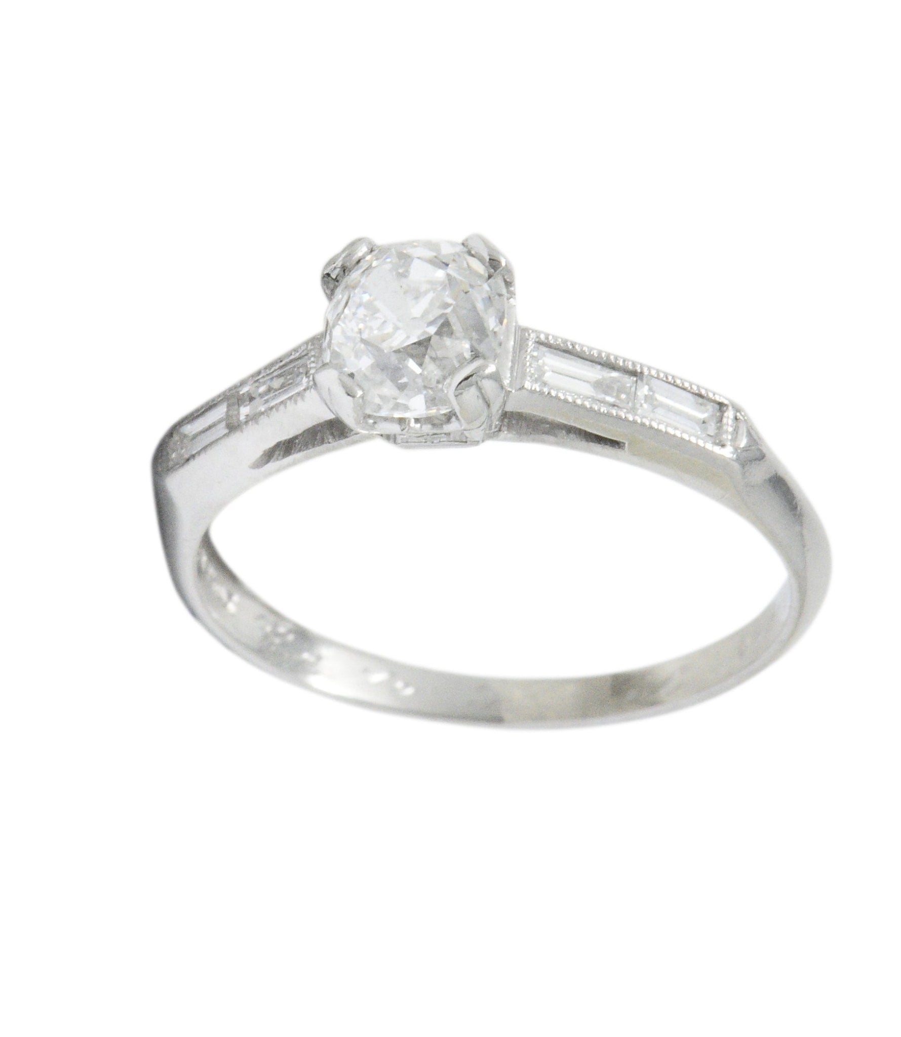 Lovely Art Deco 1.15 CTW Diamond Engagement Ring GIA Certified Wilson's Estate Jewelry