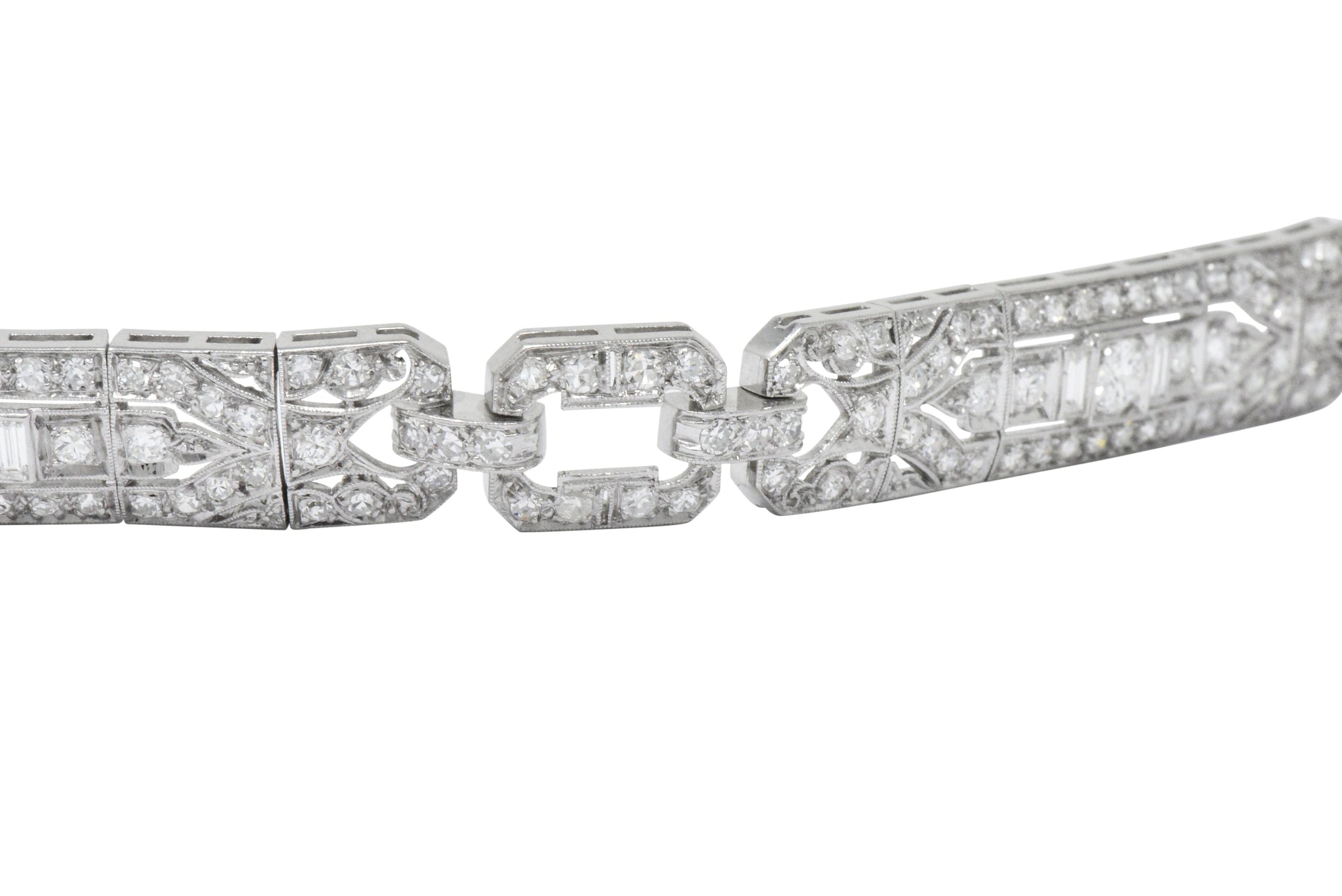 Lovely Art Deco 6.15 CTW Diamond Platinum Old European Bracelet Wilson's Estate Jewelry