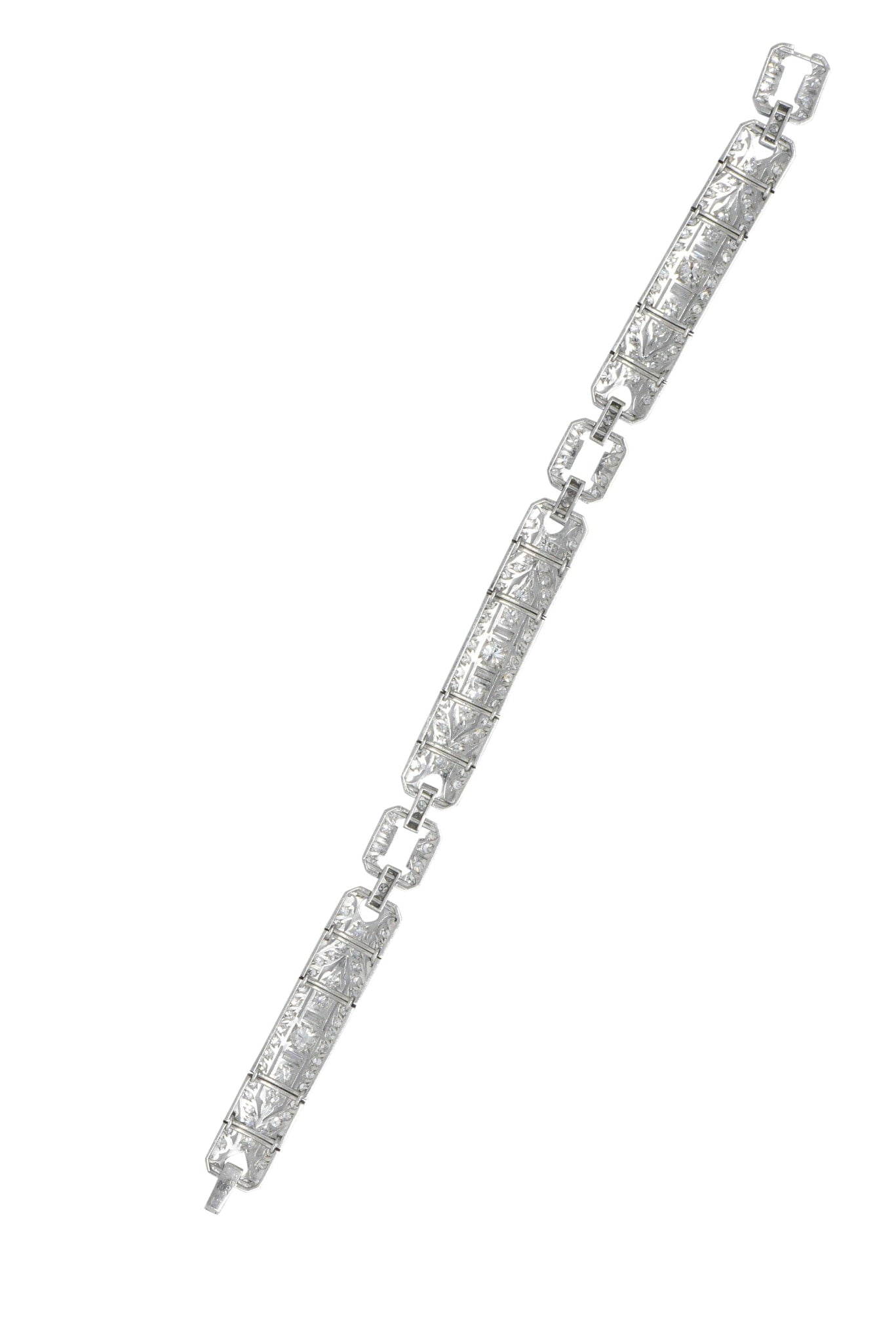 Lovely Art Deco 6.15 CTW Diamond Platinum Old European Bracelet Wilson's Estate Jewelry