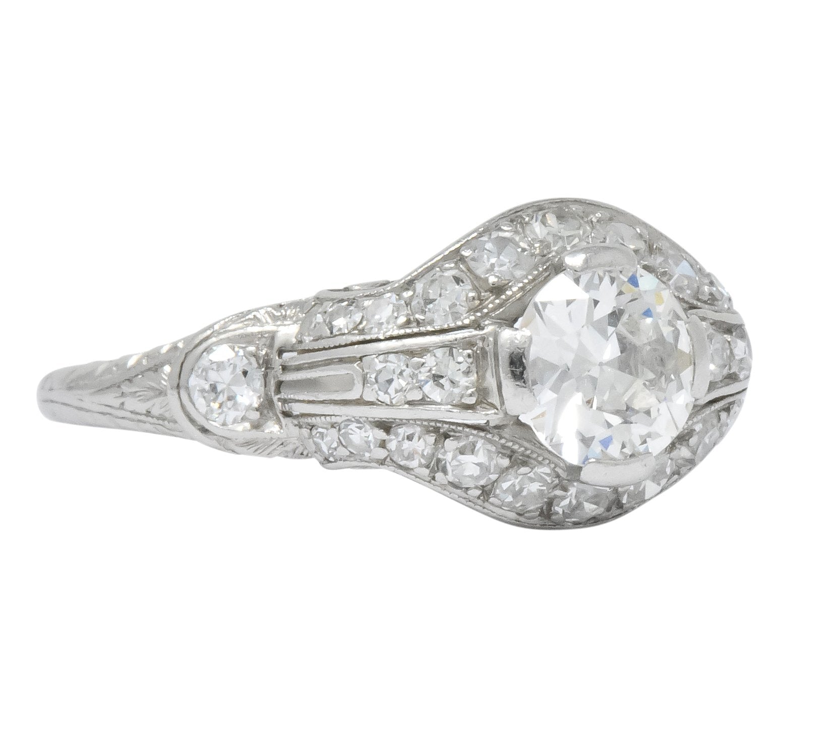 Lovely Edwardian 0.80 CTW Diamond Platinum Engagement Ring - Wilson's Estate Jewelry