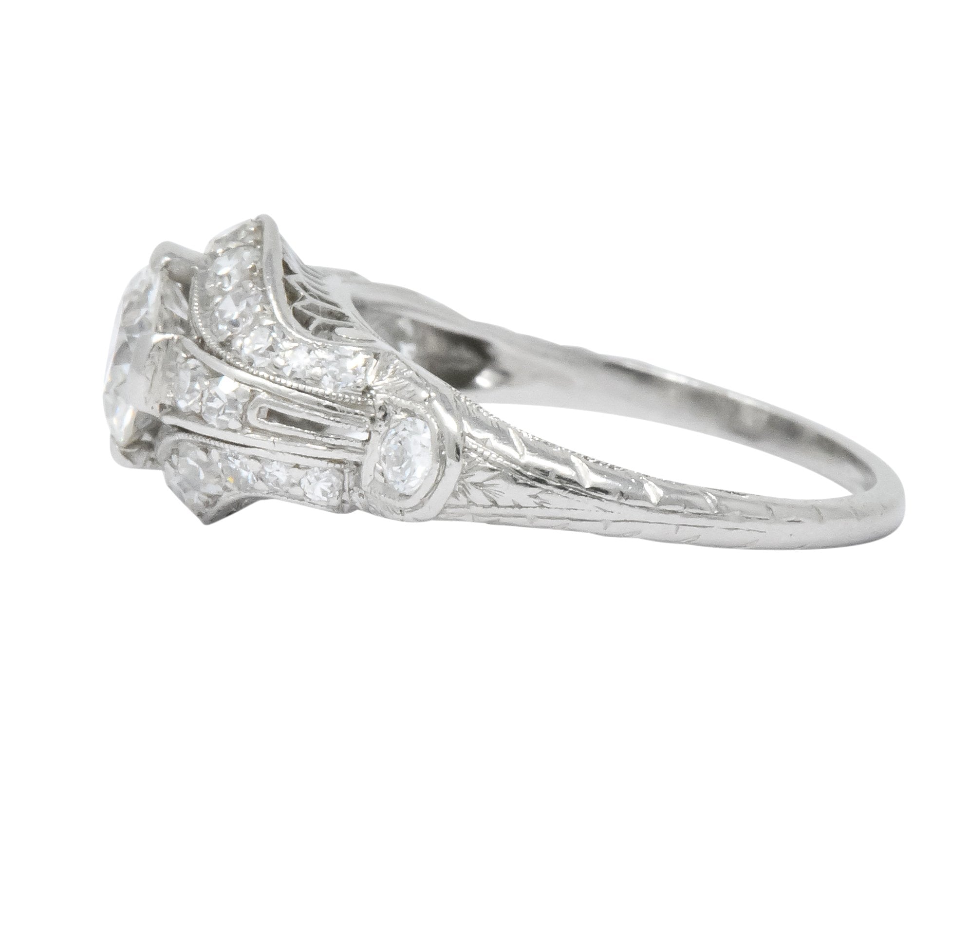 Lovely Edwardian 0.80 CTW Diamond Platinum Engagement Ring - Wilson's Estate Jewelry