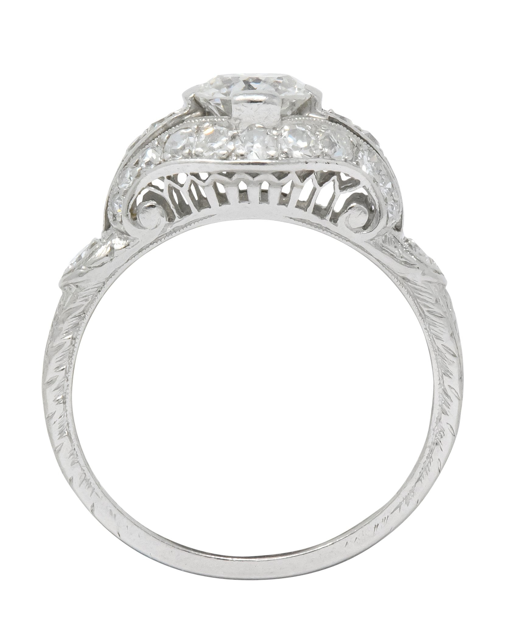 Lovely Edwardian 0.80 CTW Diamond Platinum Engagement Ring - Wilson's Estate Jewelry