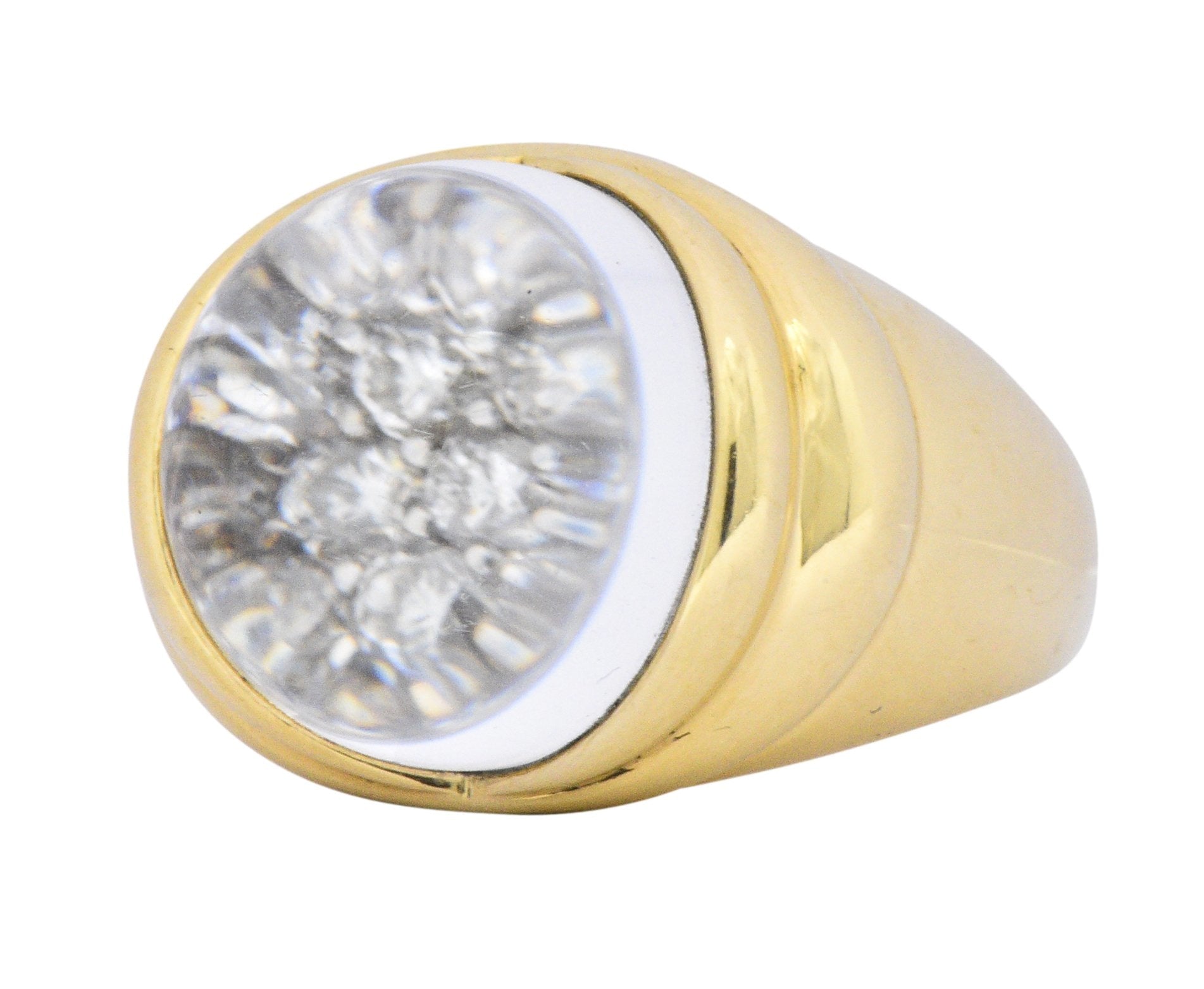 Mauboussin Paris Luminous Rock Crystal Diamond 18 Karat Gold Ring - Wilson's Estate Jewelry