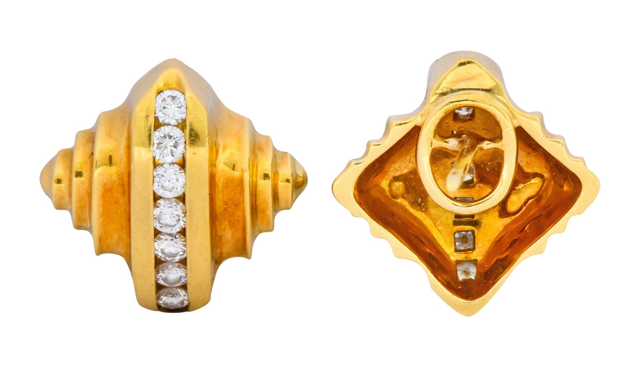 McTeigue 0.45 CTW Diamond 18 Karat Gold Multi Dimensional Earrings - Wilson's Estate Jewelry