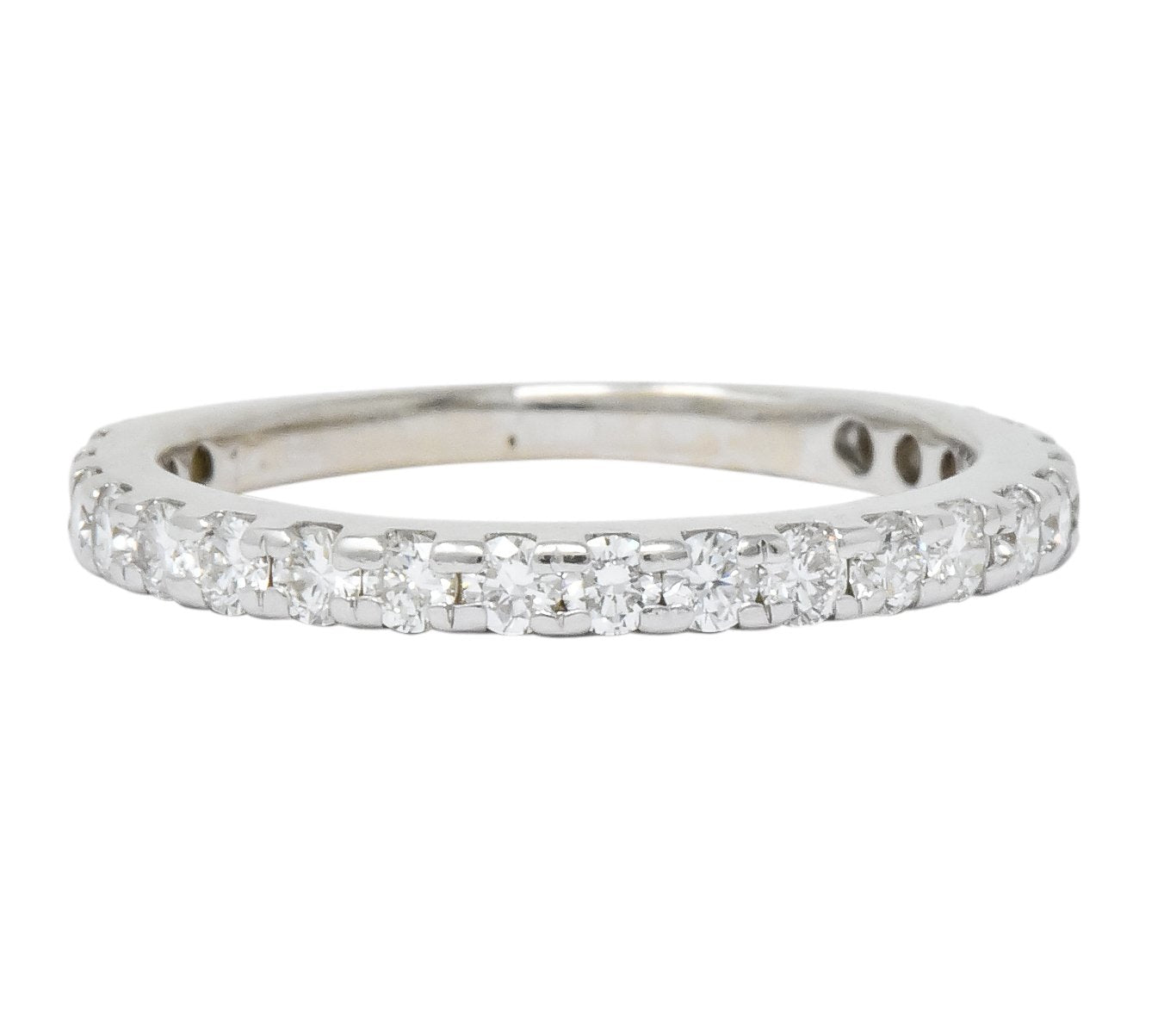 Modern 0.31 CTW Diamond 14 Karat White Gold Anniversary Band Ring - Wilson's Estate Jewelry