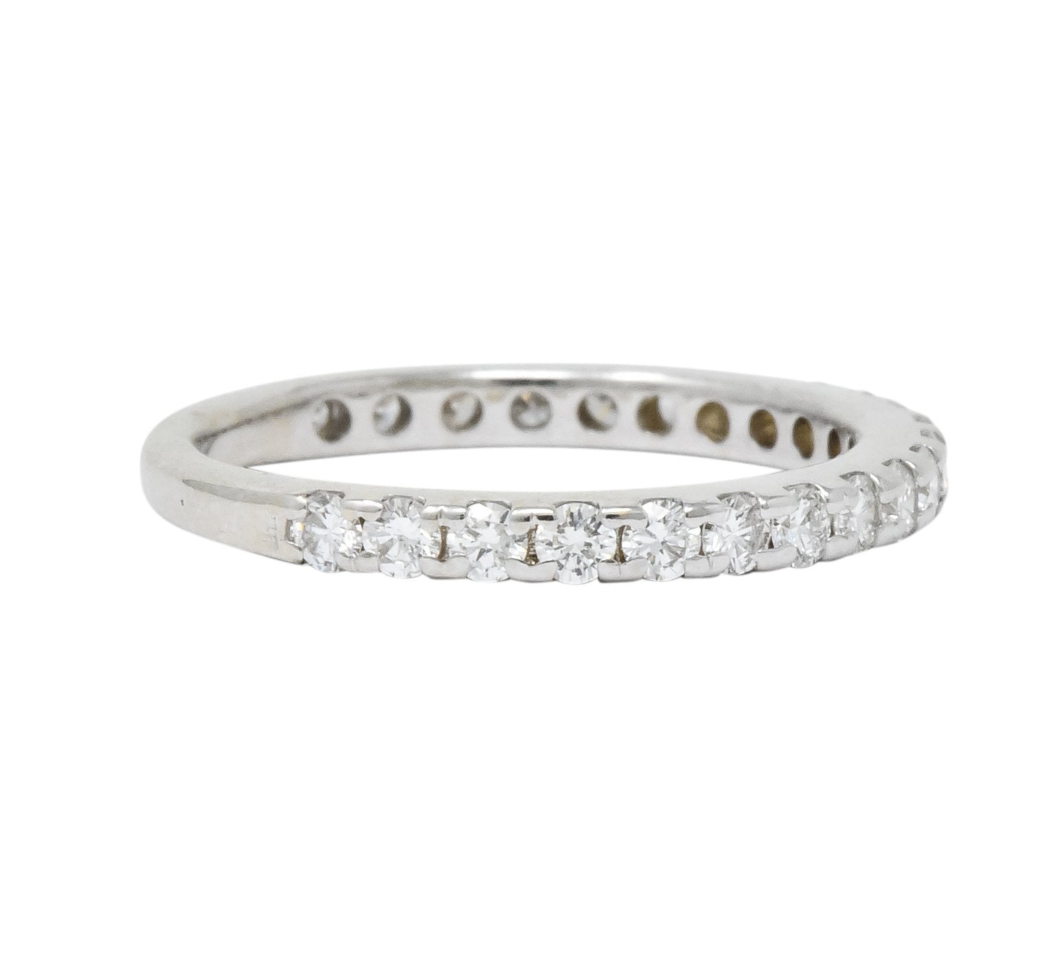 Modern 0.31 CTW Diamond 14 Karat White Gold Anniversary Band Ring - Wilson's Estate Jewelry