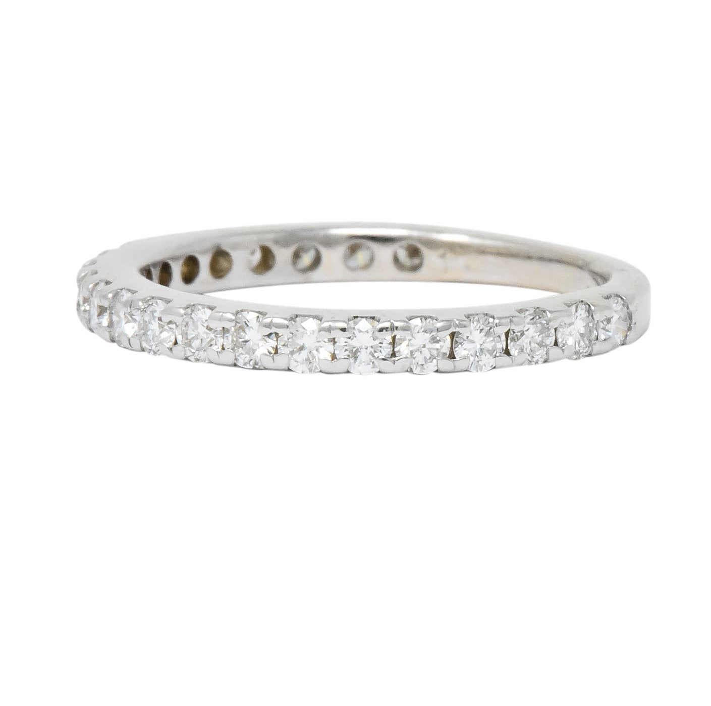 Modern 0.31 CTW Diamond 14 Karat White Gold Anniversary Band Ring - Wilson's Estate Jewelry