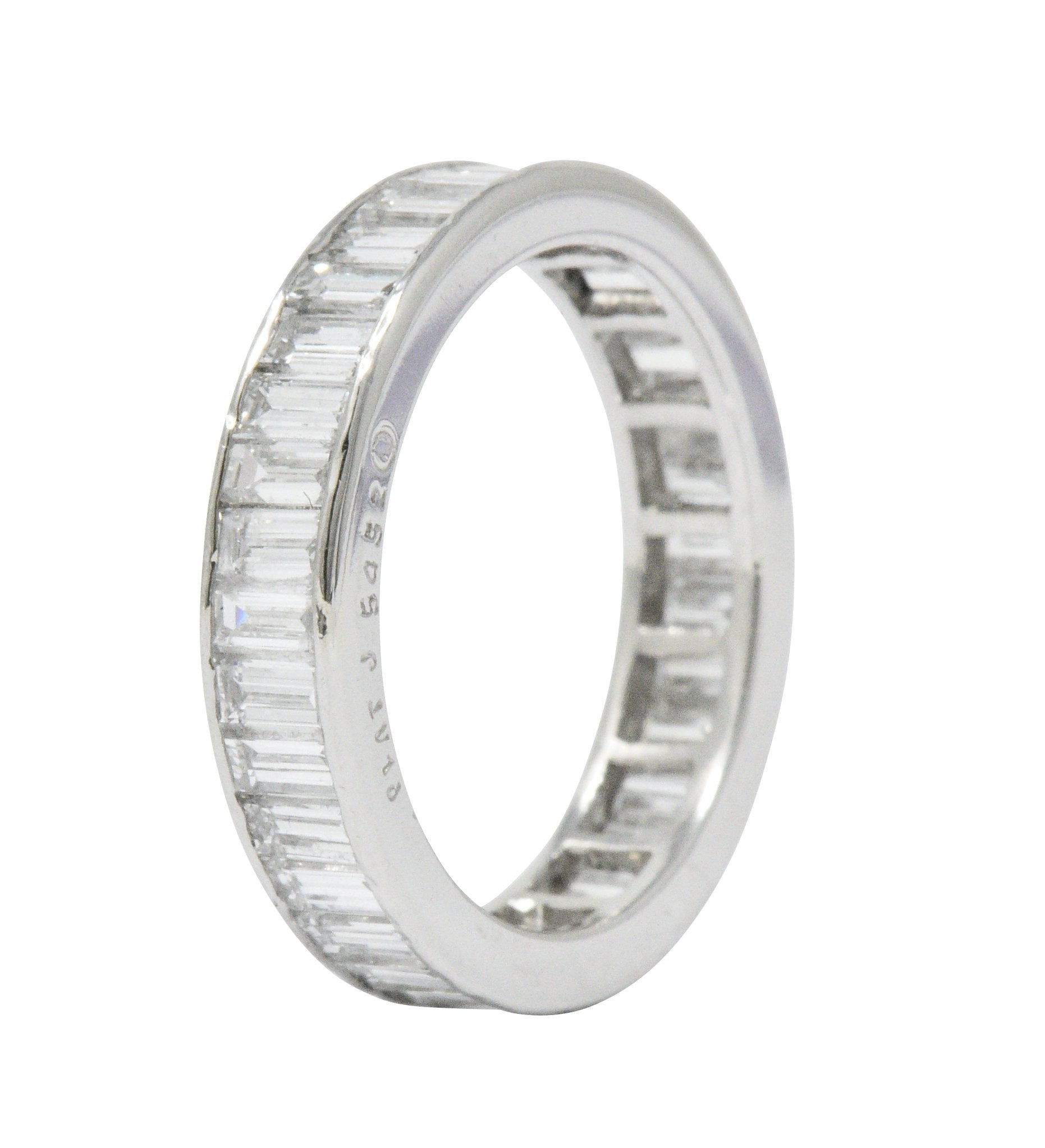 Oscar Heyman 1.80 CTW Baguette Diamond Platinum Eternity Band Ring Wilson's Estate Jewelry