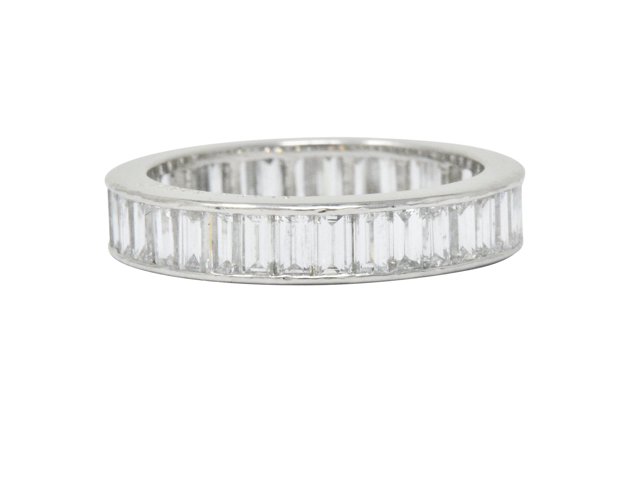 Oscar Heyman 1.80 CTW Baguette Diamond Platinum Eternity Band Ring Wilson's Estate Jewelry