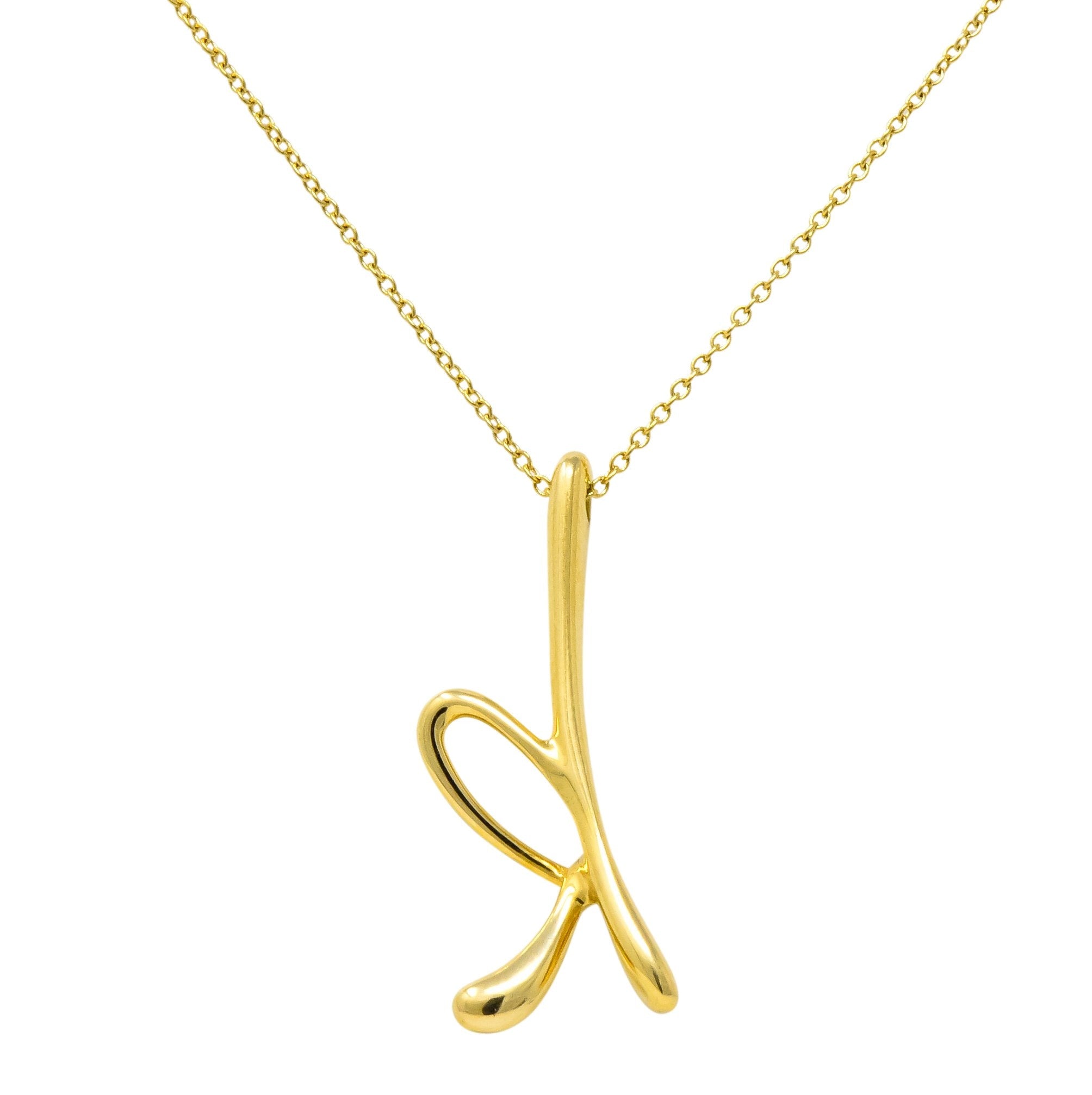 Paloma Picasso Tiffany & Co. 18 Karat Gold Letter K Pendant Necklace ...