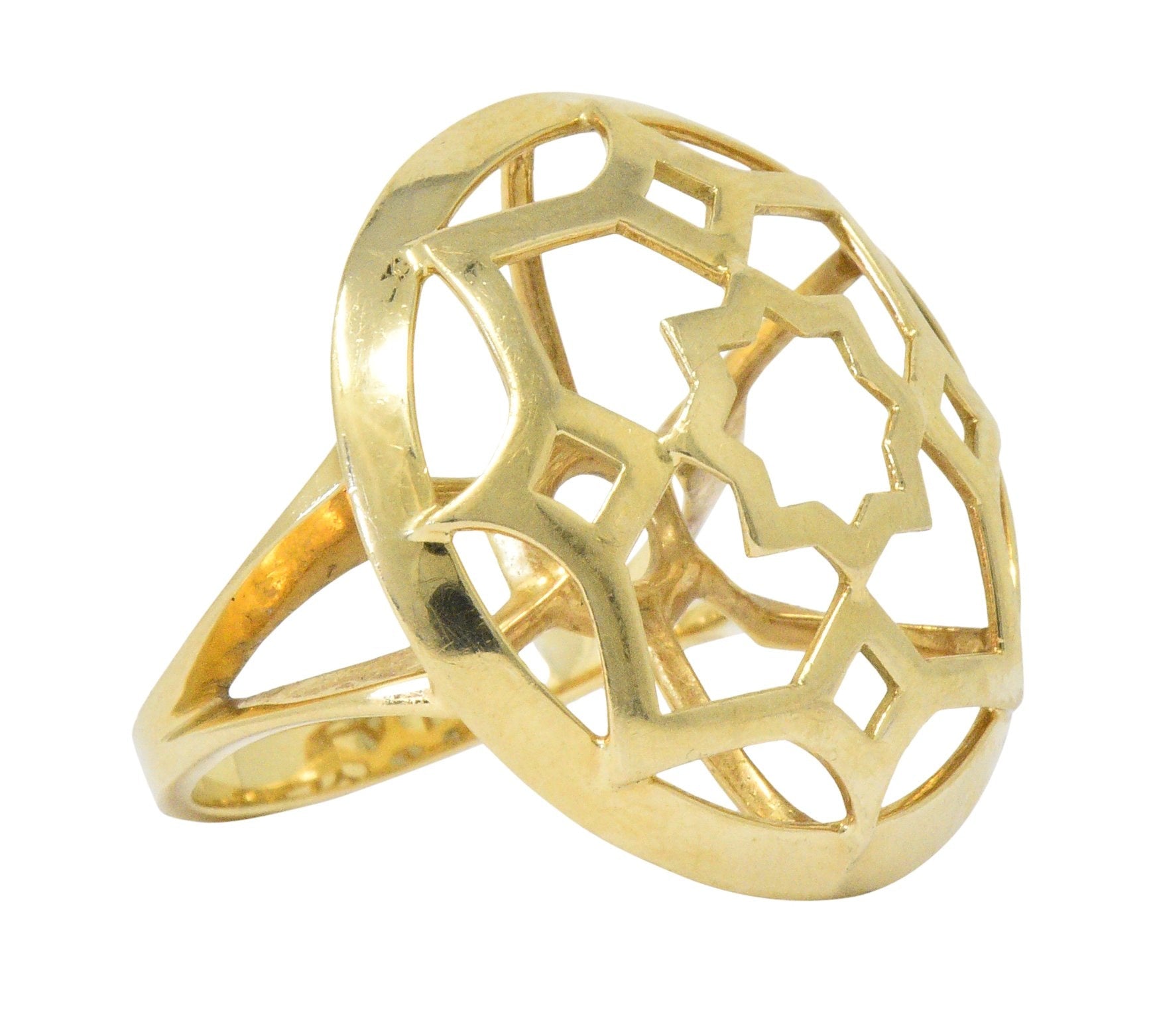 Paloma Picasso Tiffany & Co. 18 Karat Gold Zellige Statement Ring Wilson's Estate Jewelry