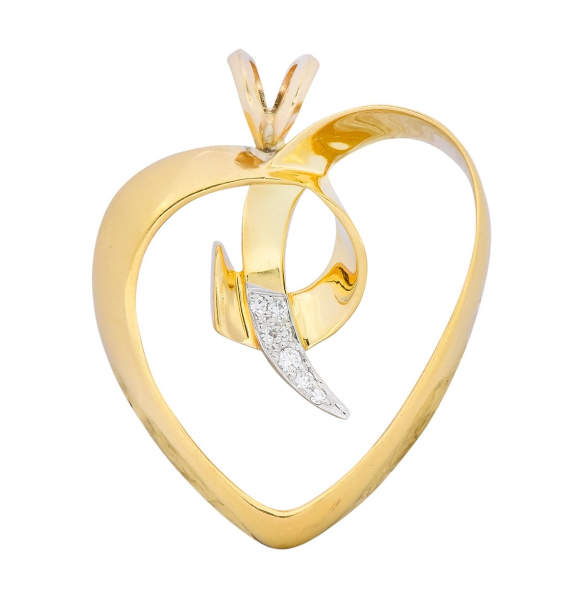 Paloma Picasso Tiffany & Co. 1983 Diamond 18 Karat Gold Loving Heart Pendant - Wilson's Estate Jewelry