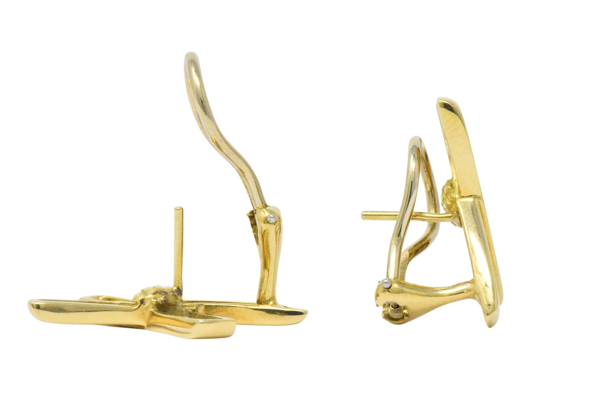 Paloma Picasso Tiffany & Co. 1984 18 Karat Gold "X" Earrings Wilson's Estate Jewelry