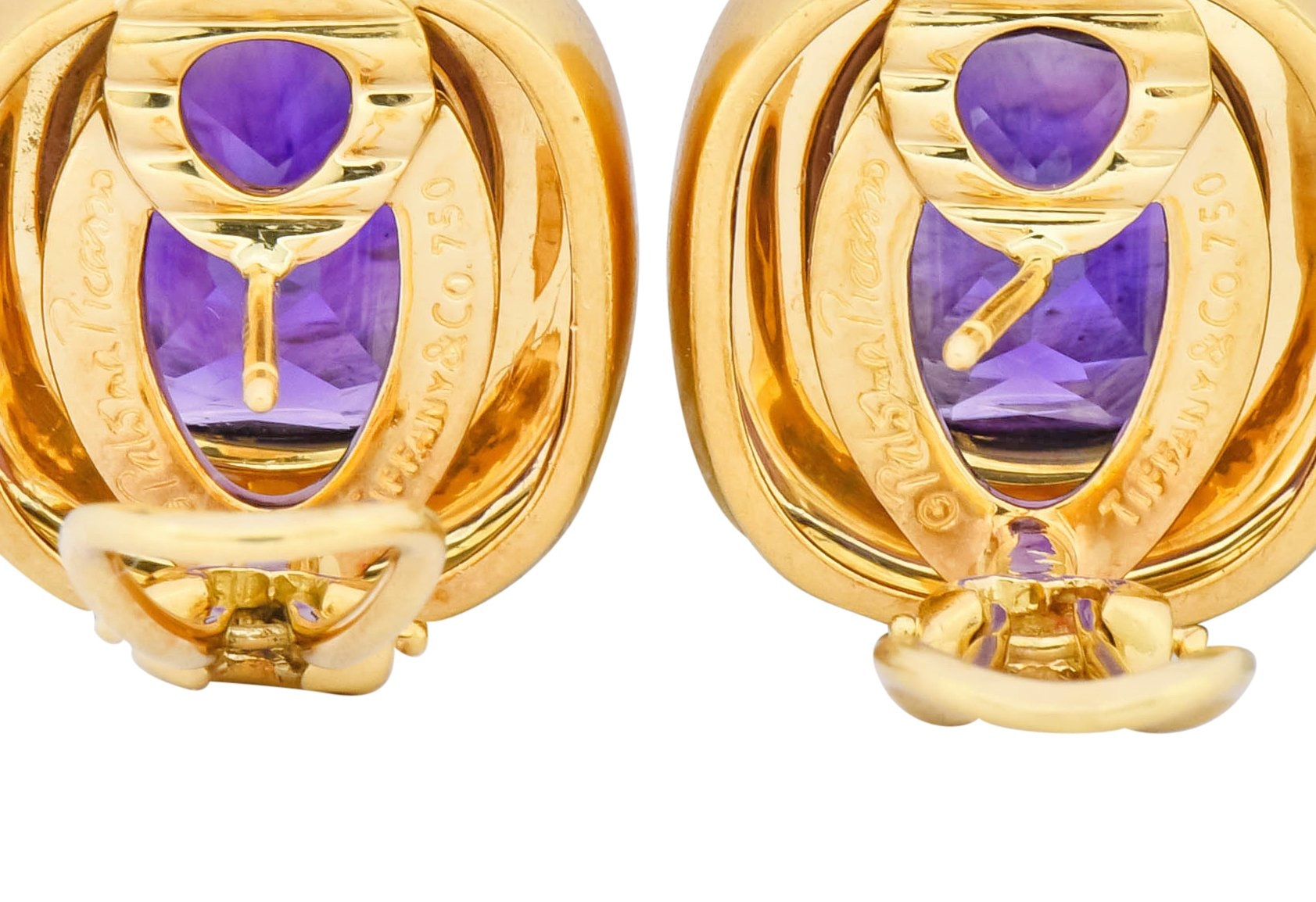 Paloma Picasso Tiffany & Co. Amethyst 18 Karat Gold Earrings Circa 1980 - Wilson's Estate Jewelry