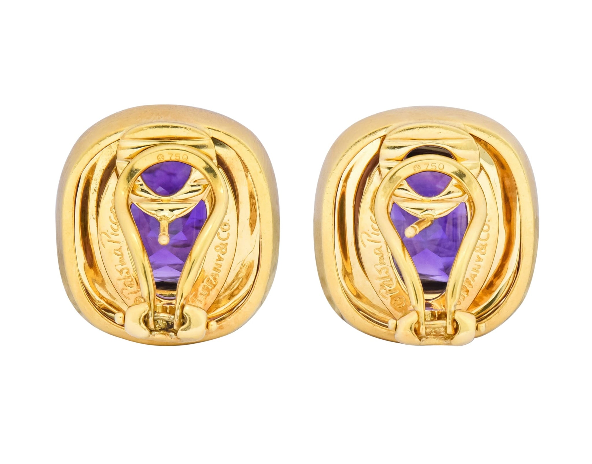 Paloma Picasso Tiffany & Co. Amethyst 18 Karat Gold Earrings Circa 1980 - Wilson's Estate Jewelry