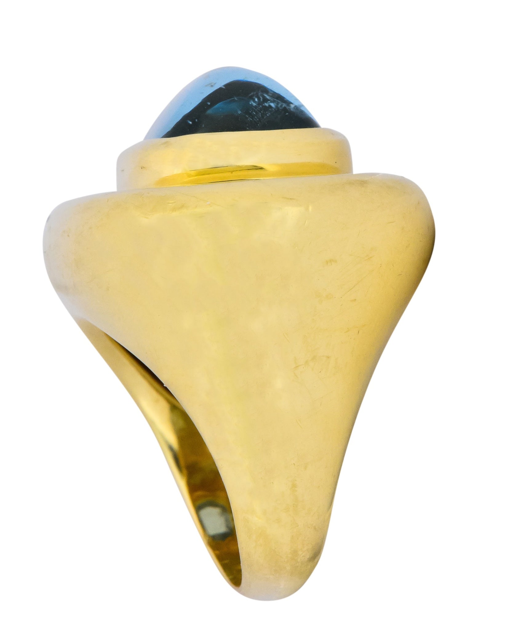 Paloma Picasso Tiffany & Co. Aquamarine 18 Karat Yellow Gold Cocktail Ring - Wilson's Estate Jewelry