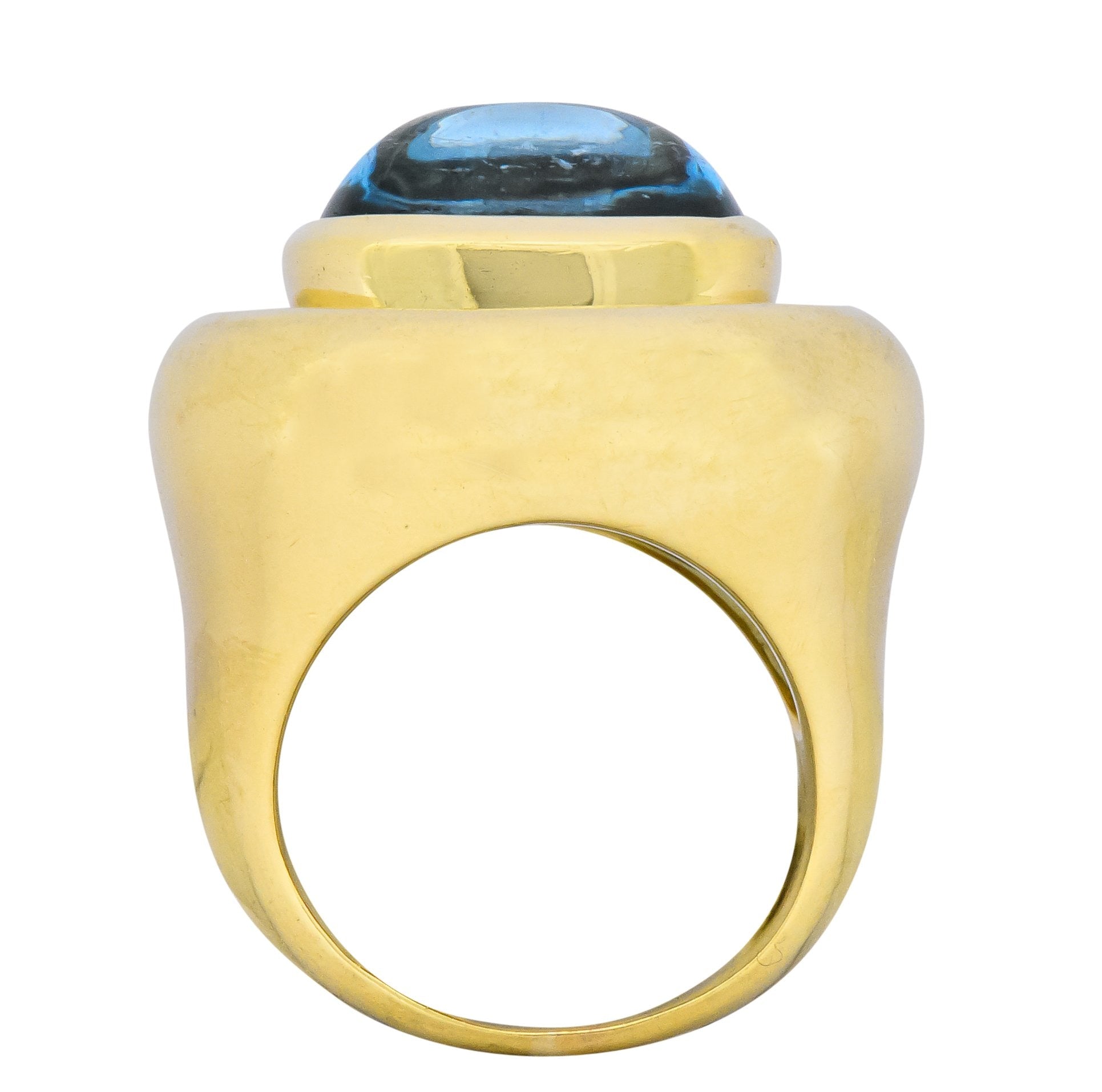 Paloma Picasso Tiffany & Co. Aquamarine 18 Karat Yellow Gold Cocktail Ring - Wilson's Estate Jewelry