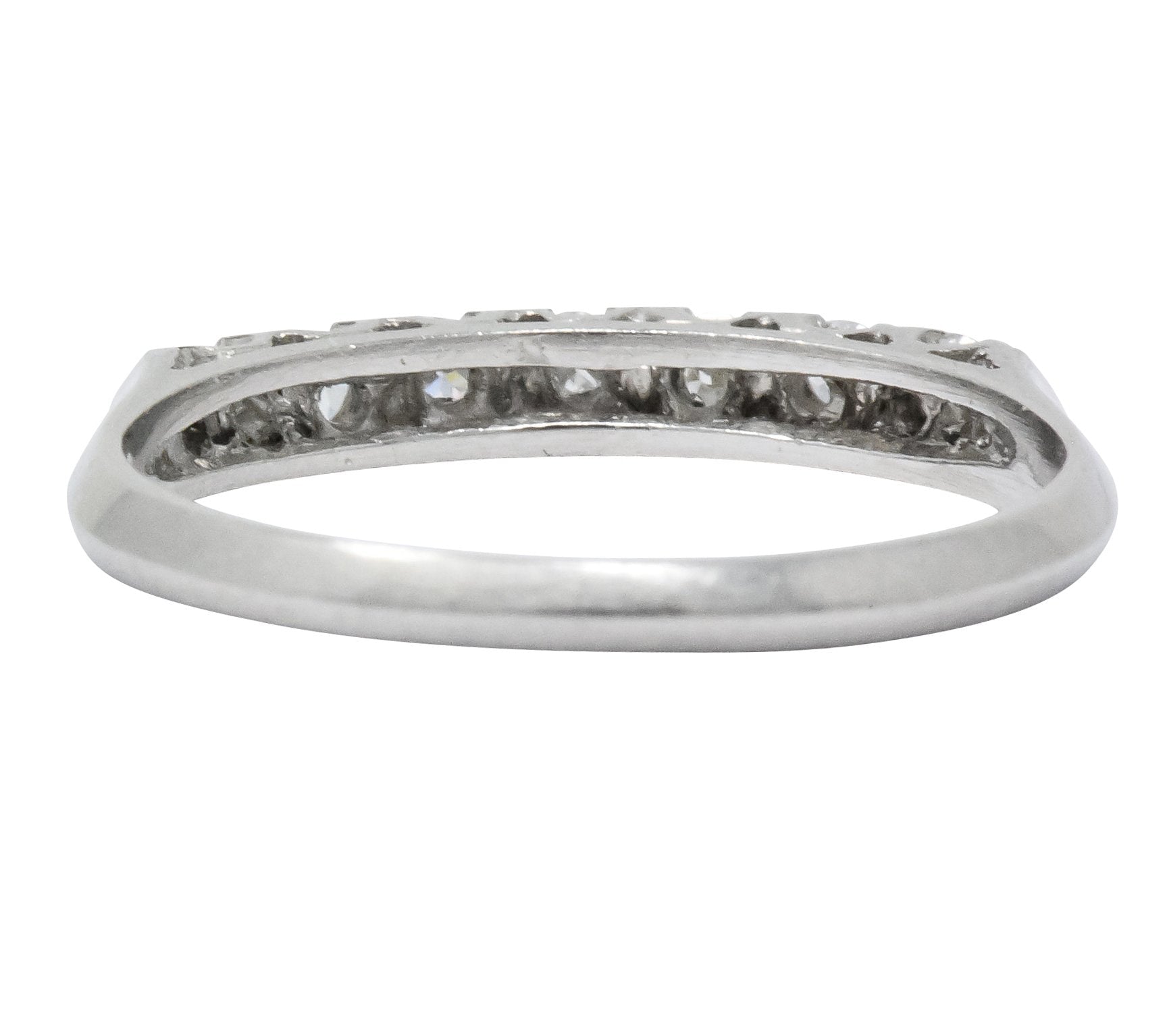 Retro 0.21 CTW Diamond Platinum Anniversary Band Stackable Ring Wilson's Antique & Estate Jewelry